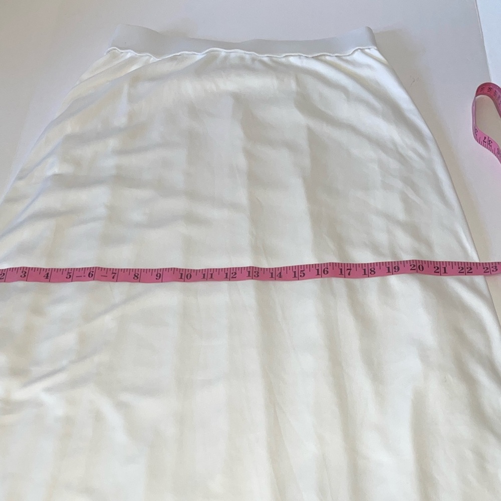Ruby Rd. Petite (Small)White A-Line Semi-Sheer Midi Skirt lined w attached skirt - Picture 8 of 17